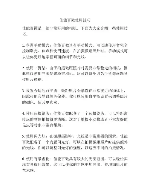 佳能百微使用技巧
