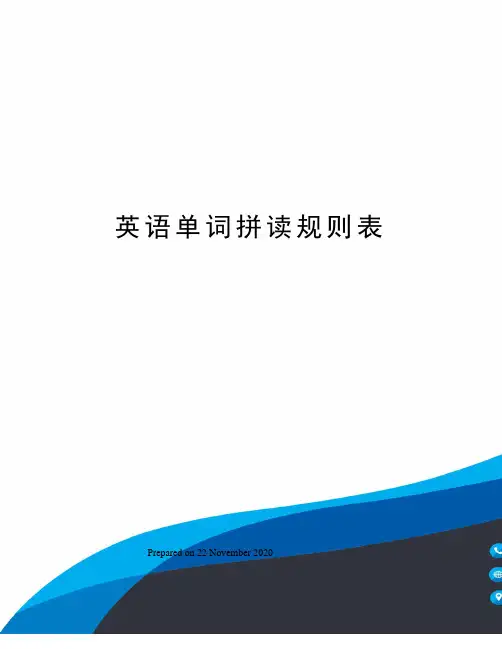 英语单词拼读规则表
