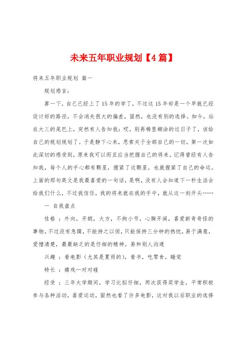 未来五年职业规划