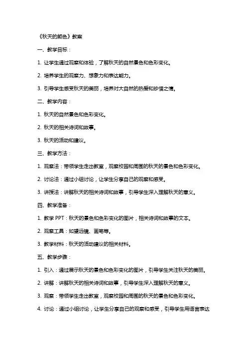 《秋天的颜色》教案