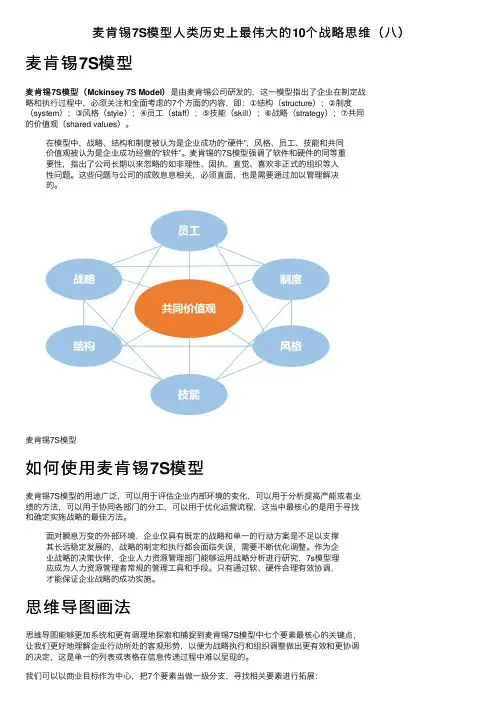 麦肯锡7S模型人类历史上最伟大的10个战略思维（八）