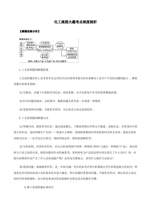 (人教版)2019-2020学年高三化学一轮复习 化工流程大题考点深度剖析(学生版)