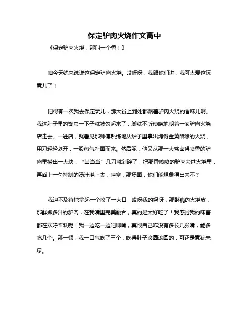 保定驴肉火烧作文高中