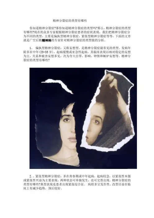 精神分裂的基本分类