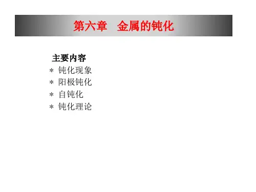 材料腐蚀与防护-第六章-金属钝化教学教材