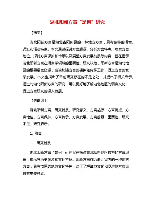 湖北阳新方言“是何”研究