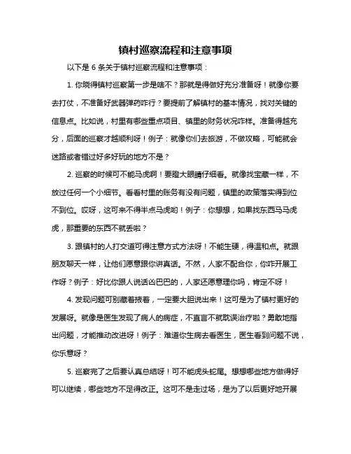 镇村巡察流程和注意事项