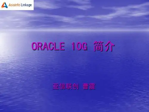 ORACLE 10G介绍