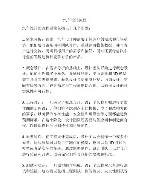 汽车设计流程