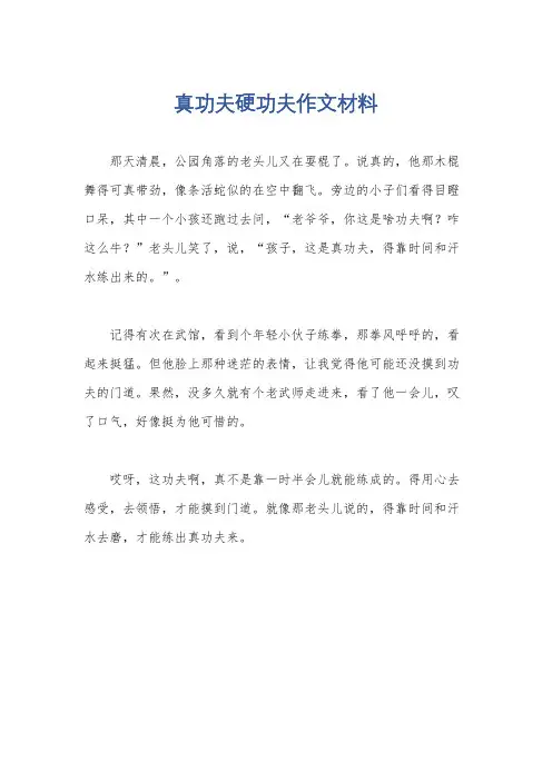 真功夫硬功夫作文材料
