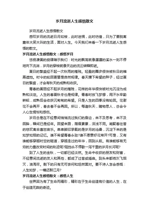岁月流逝人生感悟散文