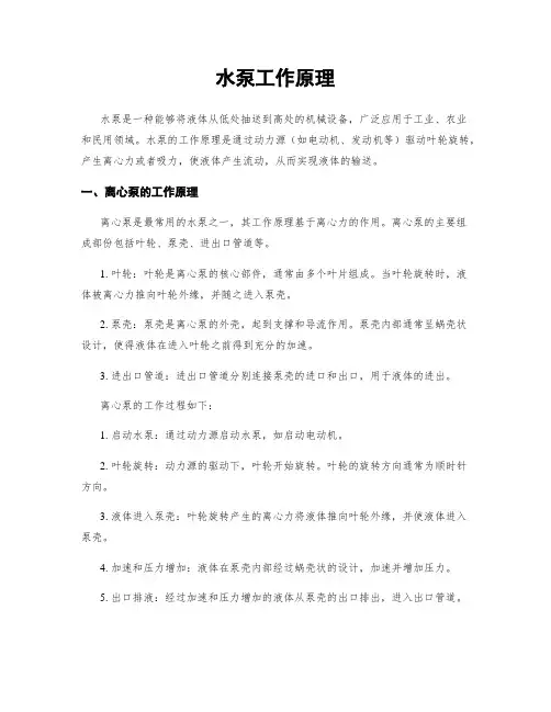 水泵工作原理