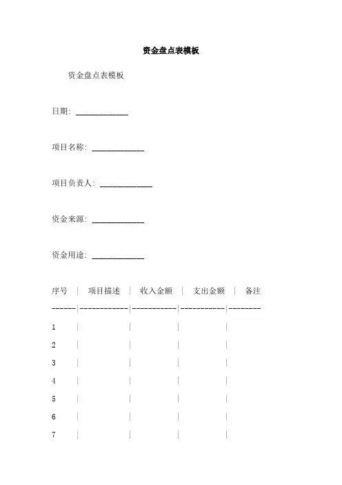 资金盘点表模板