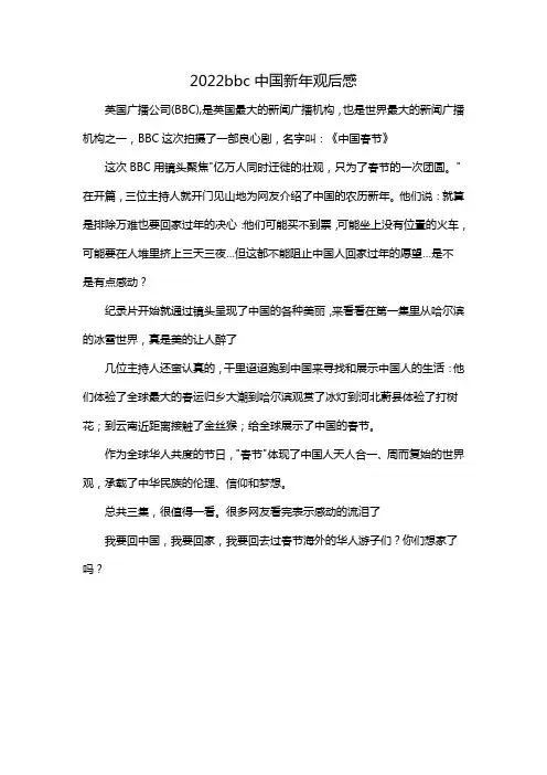 2022bbc中国新年观后感