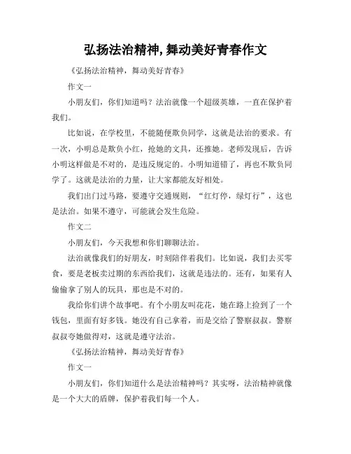 弘扬法治精神,舞动美好青春作文