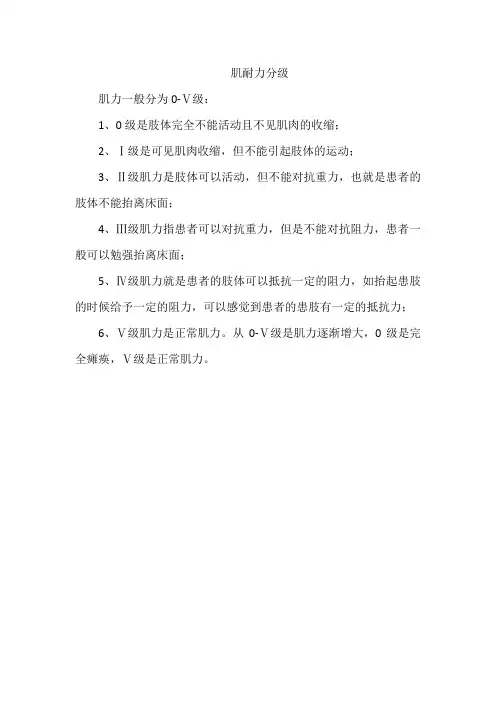 肌耐力分级