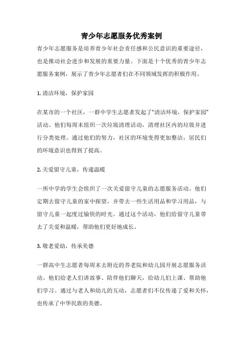 青少年志愿服务优秀案例