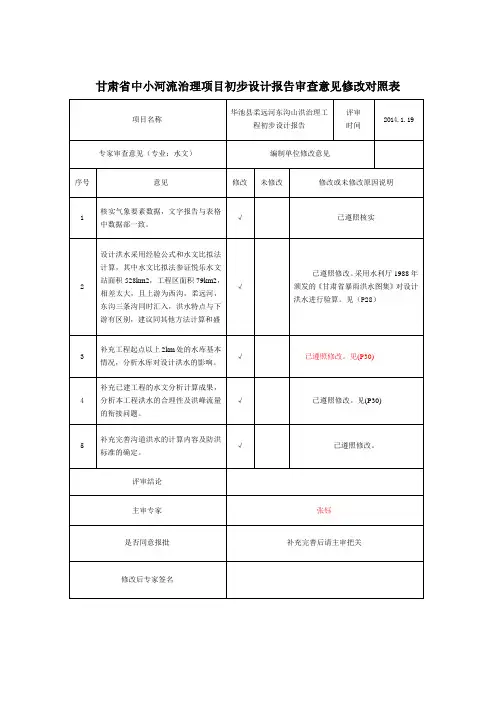 修改说明表