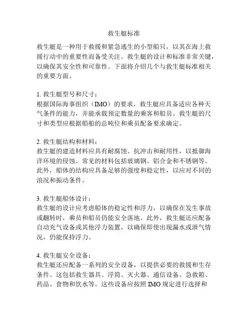 救生艇标准