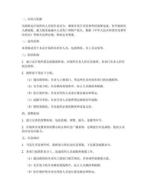 足疗场所紧急疏散应急预案
