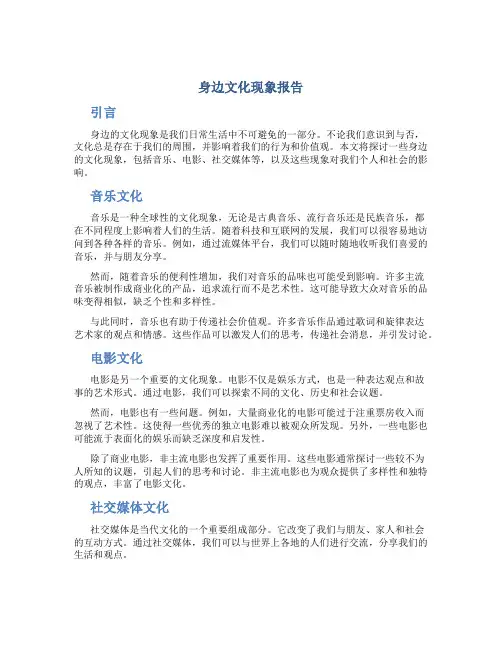 身边文化现象报告