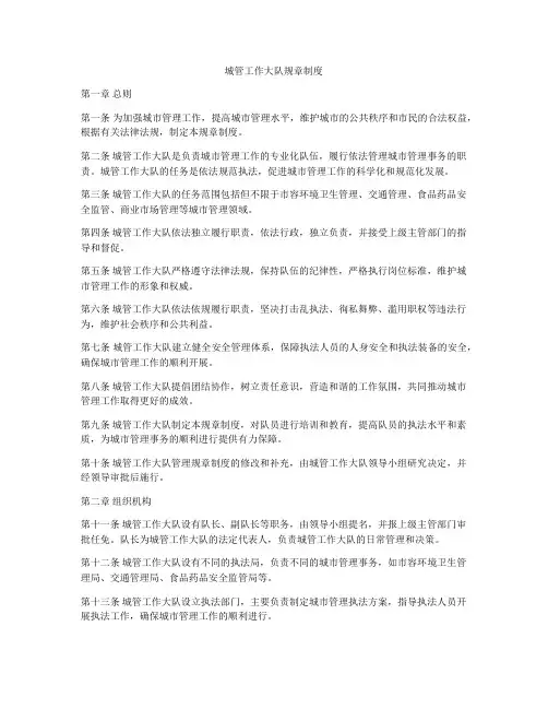 城管工作大队规章制度
