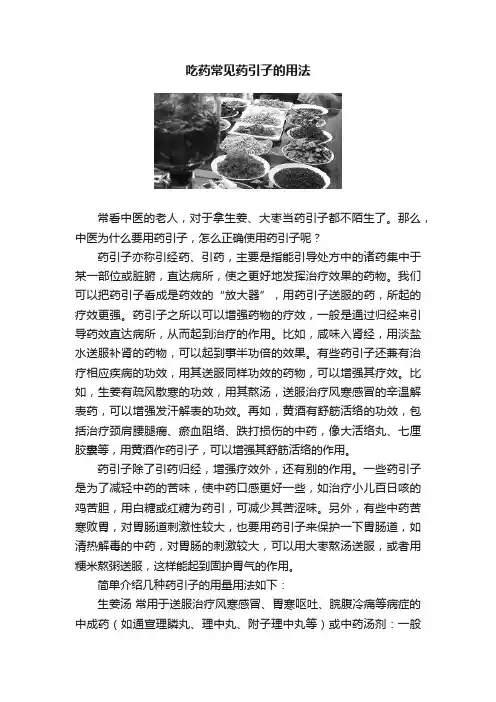 吃药常见药引子的用法