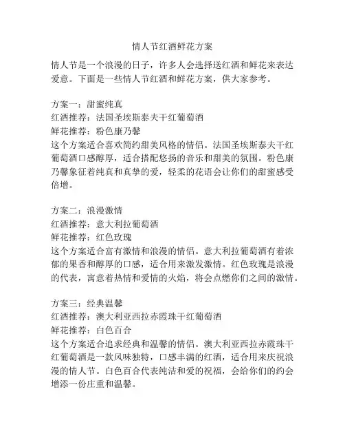 情人节红酒鲜花方案