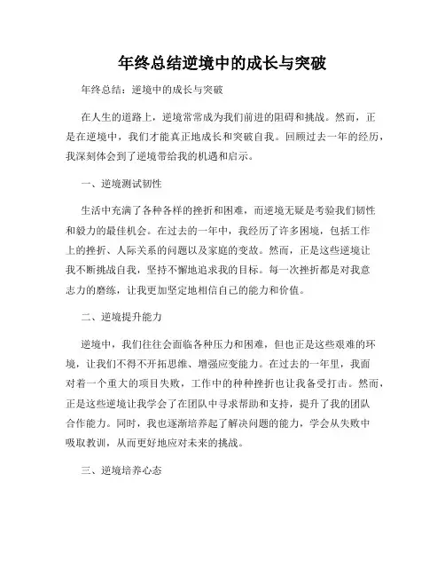 年终总结逆境中的成长与突破