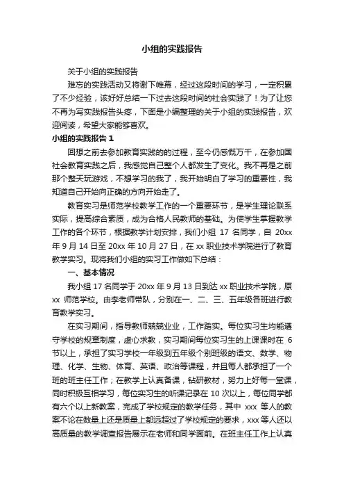 小组的实践报告