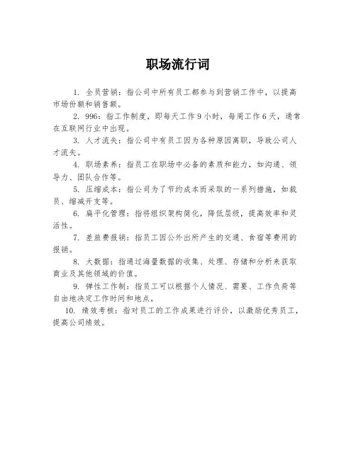 职场流行词