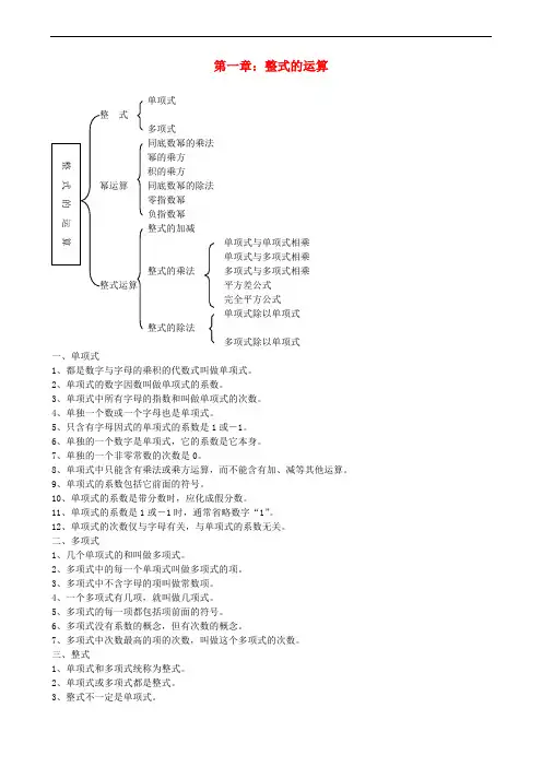 初一数学下册全部知识点归纳