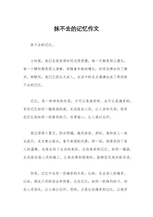 抹不去的记忆作文