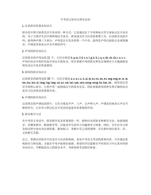 中考语文知识点拼音总结