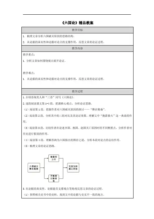 《六国论》精品教案