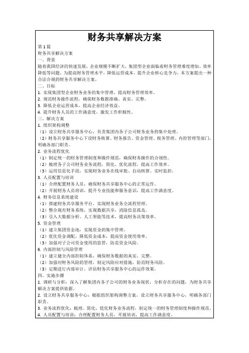 财务共享解决方案