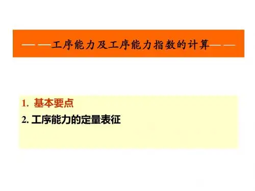 工序能力及工序能力指数-精品