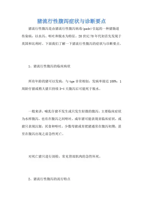 猪流行性腹泻症状与诊断要点
