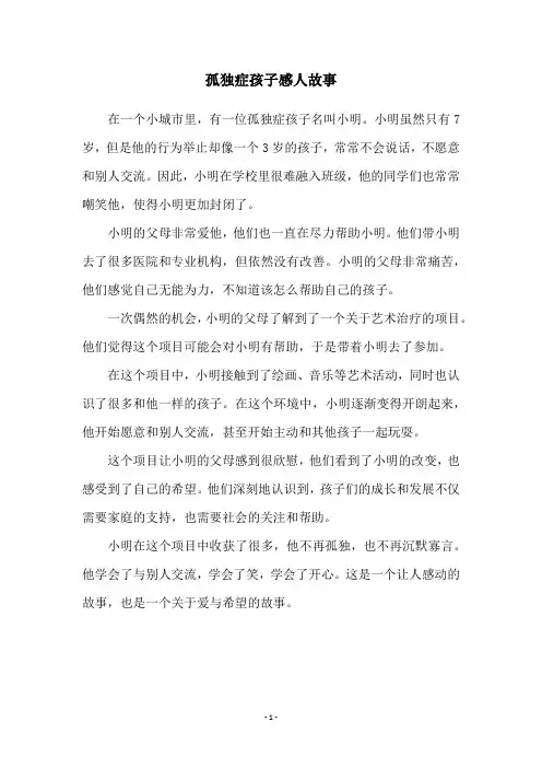 孤独症孩子感人故事