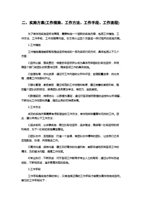 二、实施方案(工作措施、工作方法、工作手段、工作流程)