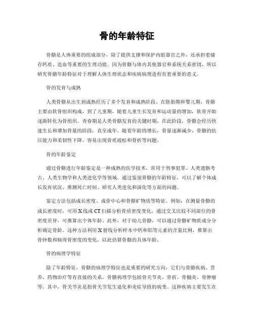骨的年龄特征
