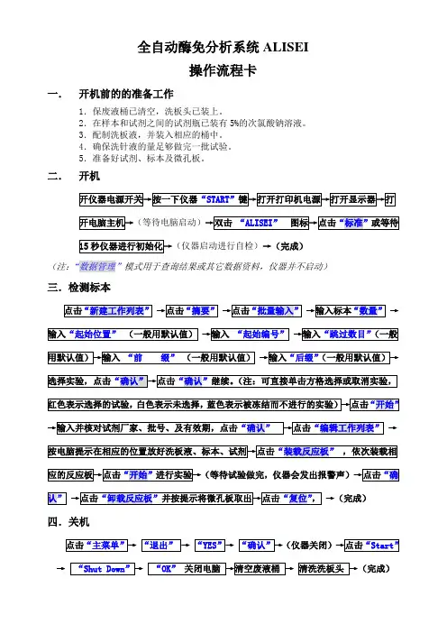 全自动酶免分析系统ALISEI操作流程