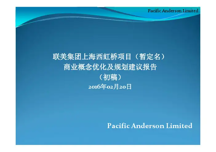 2016年联美集团上海西虹桥项目商业概念优化及规划建议报告164p