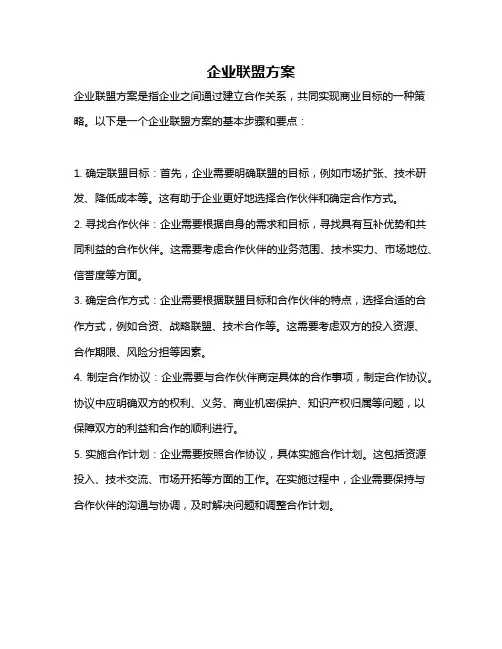 企业联盟方案