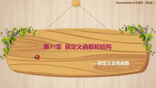 PowerBuilder实用教程第11章 自定义函数和结构