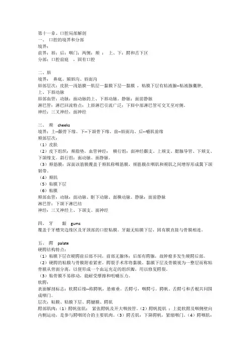口腔局部解剖