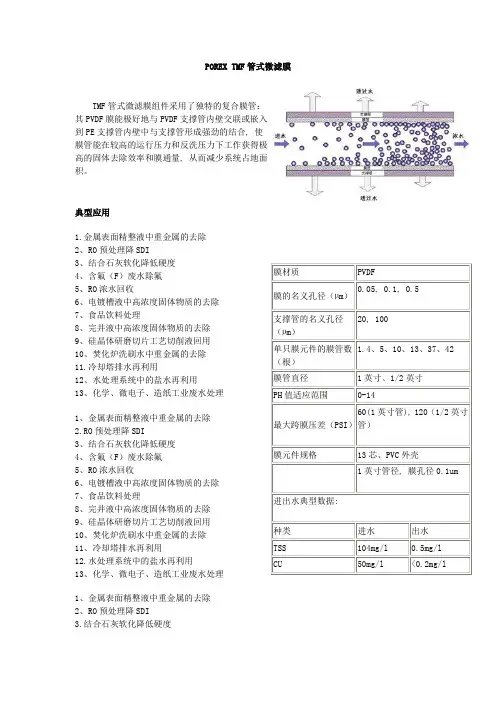 POREX管式微滤膜(TMF) 简介与运用