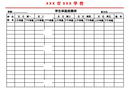 学生体温登记表模板 (2)