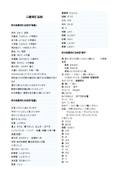日语N2词汇总结