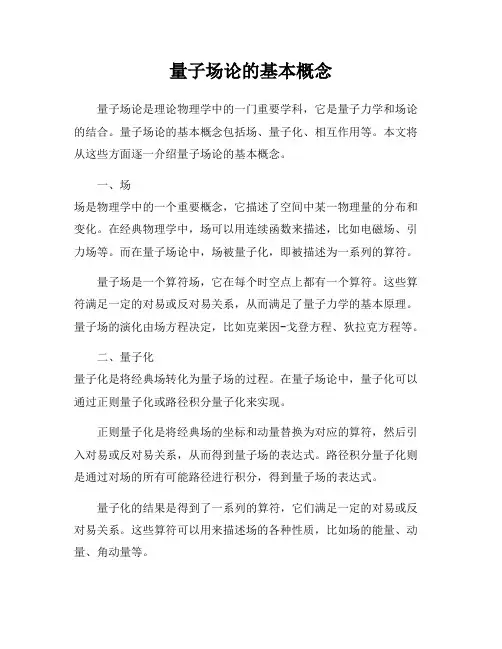 量子场论的基本概念